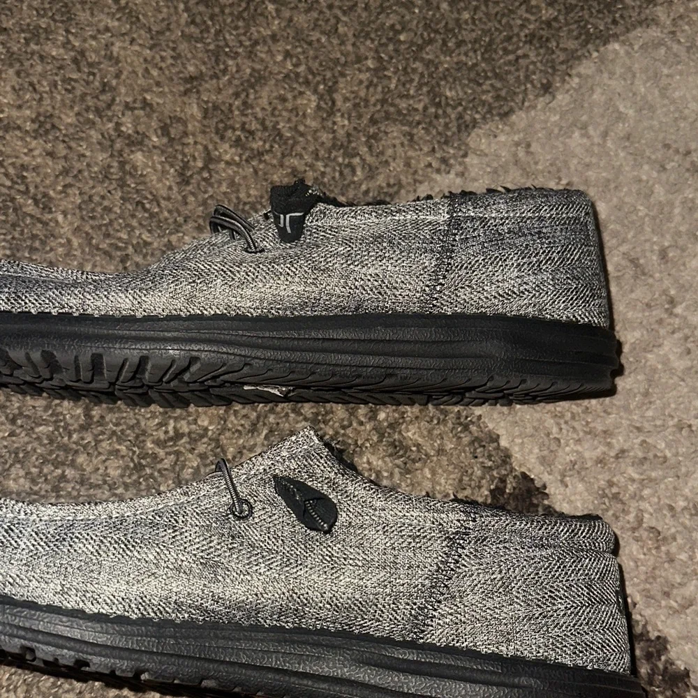 Hey Dude Men's Black and Gray Loafers - Picture 3 of 4